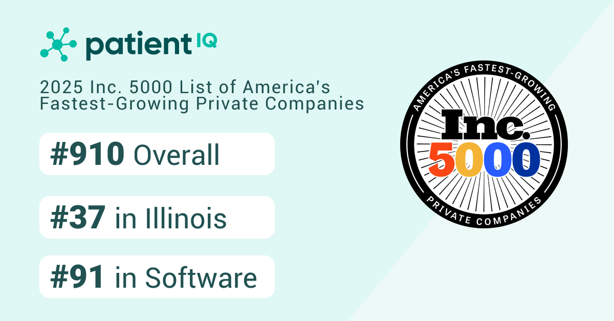 PatientIQ Ranks No. 910 on the 2025 Inc. 5000 List of America’s Fastest-Growing Private Companies